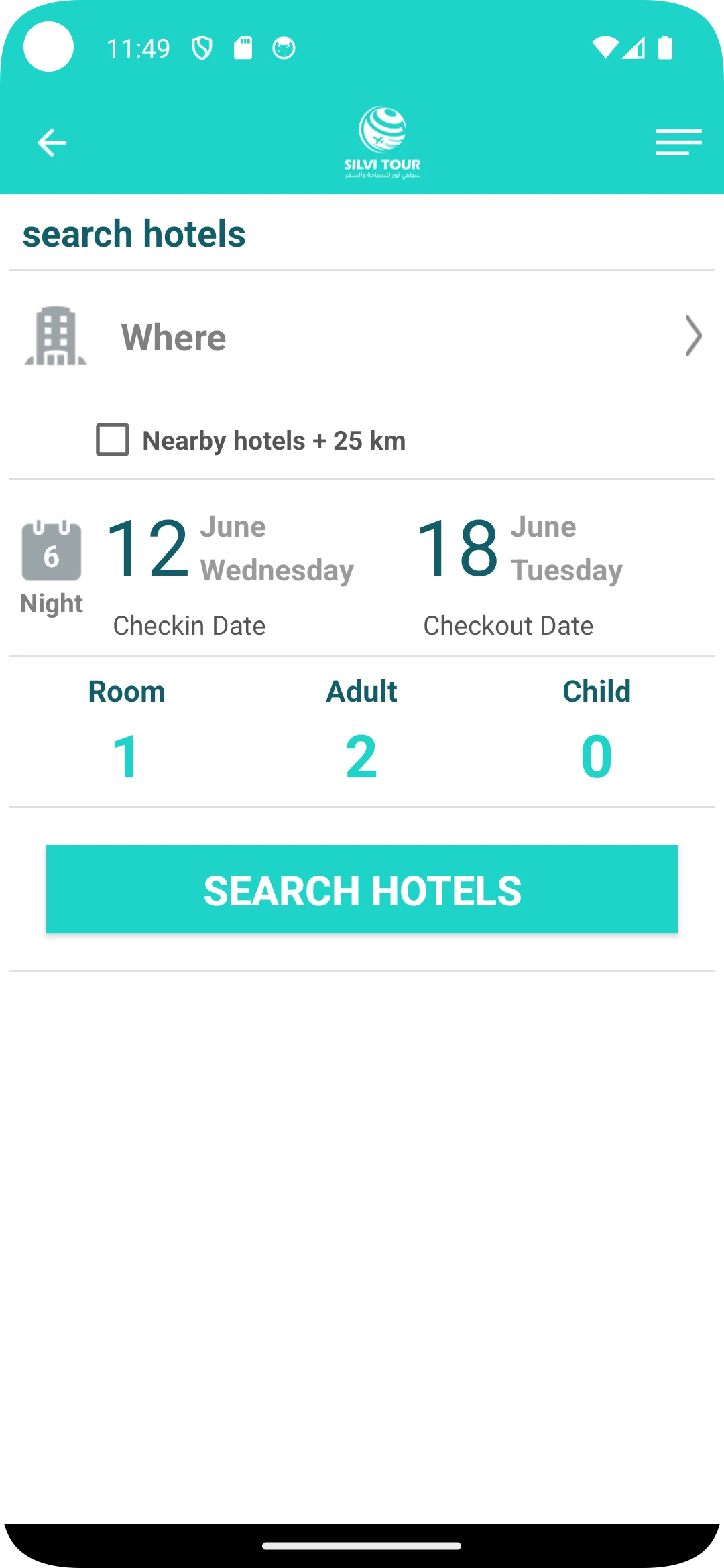 Silvi Booking screenshot